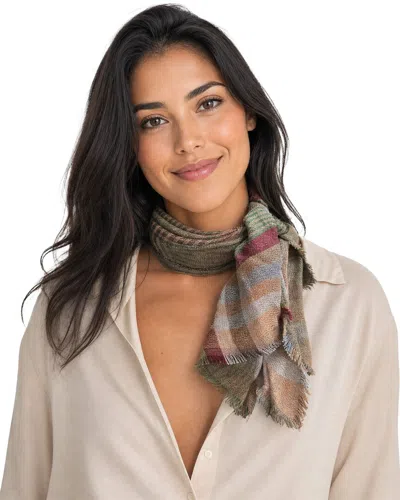 Blue Pacific Scottish Plaid Cashmere-blend Neckerchief In Multi