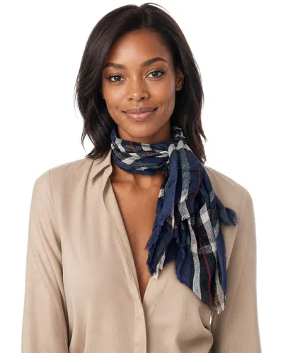 Blue Pacific Scottish Plaid Cashmere-blend Neckerchief In Multi