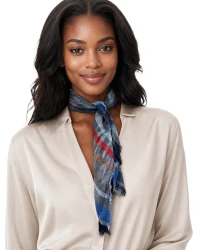 Blue Pacific Scottish Plaid Cashmere-blend Neckerchief In Multi