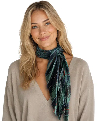 Blue Pacific Scottish Plaid Cashmere-blend Neckerchief In Multi