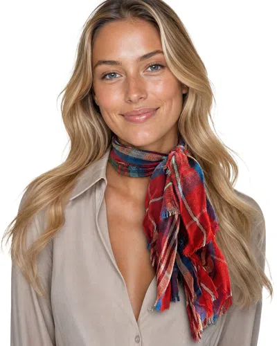 Blue Pacific Scottish Plaid Cashmere-blend Neckerchief In Multi
