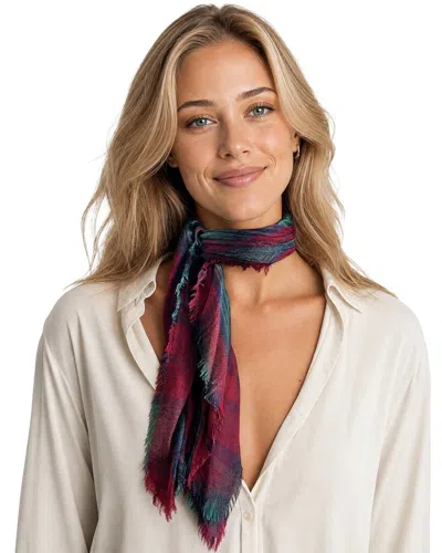 Blue Pacific Scottish Plaid Cashmere-blend Neckerchief In Multi