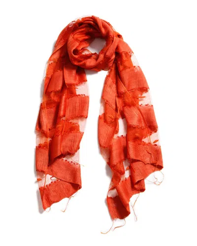 Blue Pacific Silk-blend Scarf In Orange
