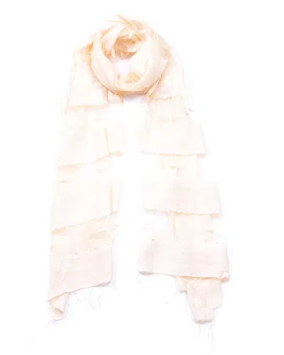 Blue Pacific Hand Woven Silk-blend Scarf In Gold