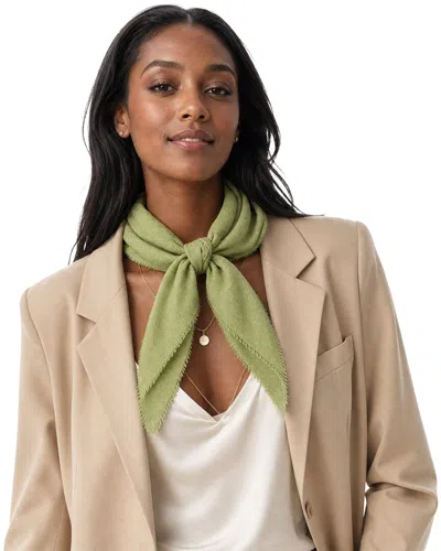 Blue Pacific Solid Cashmere-blend Neckerchief In Green