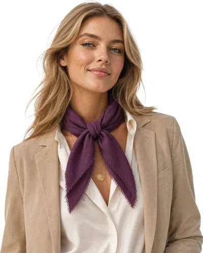 Blue Pacific Solid Cashmere-blend Neckerchief In Purple