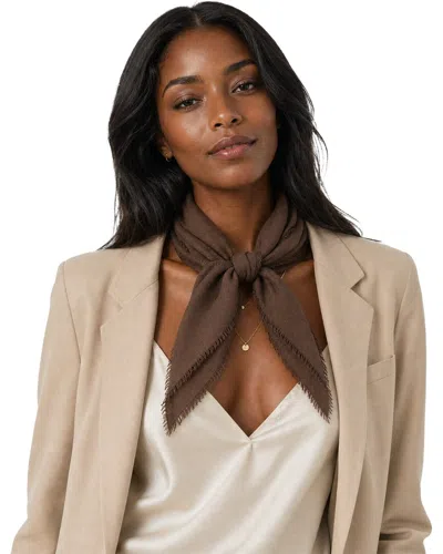 Blue Pacific Solid Cashmere-blend Neckerchief In Brown