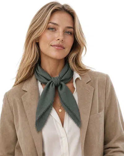 Blue Pacific Solid Cashmere-blend Neckerchief In Green