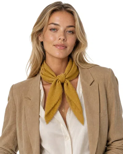 Blue Pacific Solid Cashmere-blend Neckerchief In Yellow
