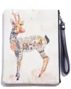 Blue Pacific Stag Leather Wristlet In White