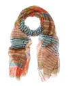 Blue Pacific Starburst Stripe Scarf In Brown