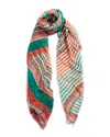 Blue Pacific Starburst Stripe Wrap Scarf In Multi