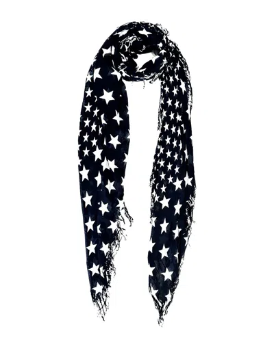 Blue Pacific Stars Cashmere-blend Scarf In Black