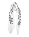 Blue Pacific Tissue Cashmere-blend Frida Skulls Scarf In White