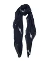Blue Pacific Tissue Cashmere-blend Lightning Bolts Scarf In Blue