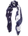 Blue Pacific Tissue Solid Print Cashmere-blend Scarf In Blue