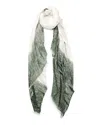 Blue Pacific Turkish 2-tone Linen-blend Scarf In Green