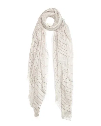 Blue Pacific Turkish Skinny Stripe Linen-blend Scarf
