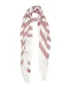 Blue Pacific Turkish Stripe Linen-blend Scarf In Red