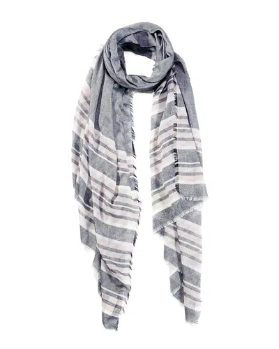 Blue Pacific Turkish Stripe Scarf In Gray