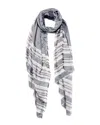 Blue Pacific Turkish Stripe Scarf In Black