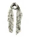 Blue Pacific Turkish Stripe Scarf In Green