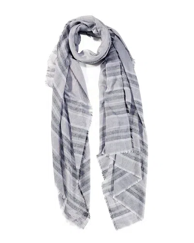 Blue Pacific Turkish Stripe Scarf In Grey