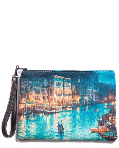 Blue Pacific Venice Canvas Wristlet In Blue