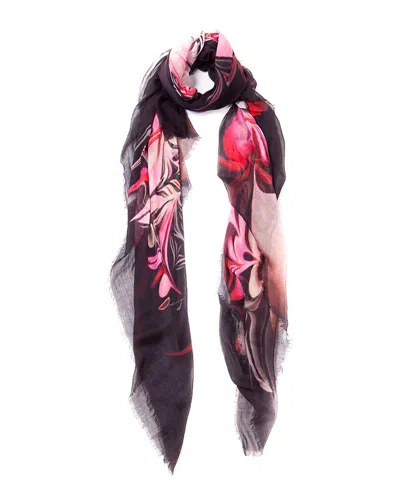 Blue Pacific Vintage Calla Lily Print Scarf In Multi