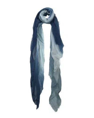 Blue Pacific Vintage Dip-dye Ombre Cashmere-blend Scarf In Multi
