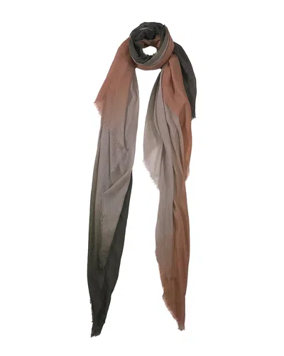 Blue Pacific Vintage Dip-dye Ombre Cashmere-blend Scarf In Brown