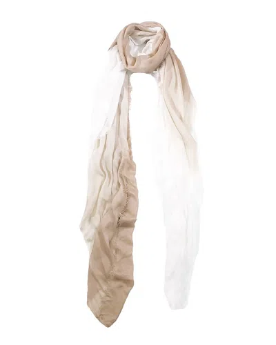 Blue Pacific Vintage Dip-dye Ombre Cashmere-blend Scarf In Neutral