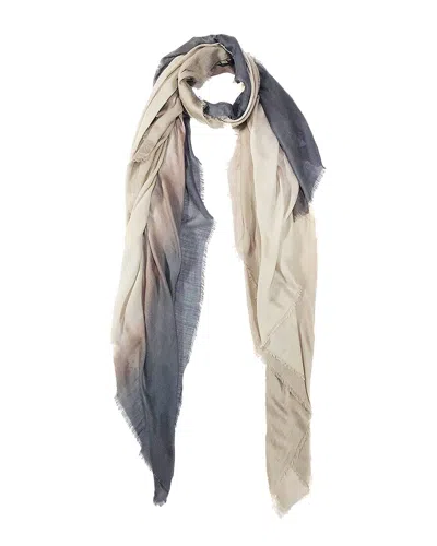 Blue Pacific Vintage Dip-dye Ombre Cashmere-blend Scarf In Brown