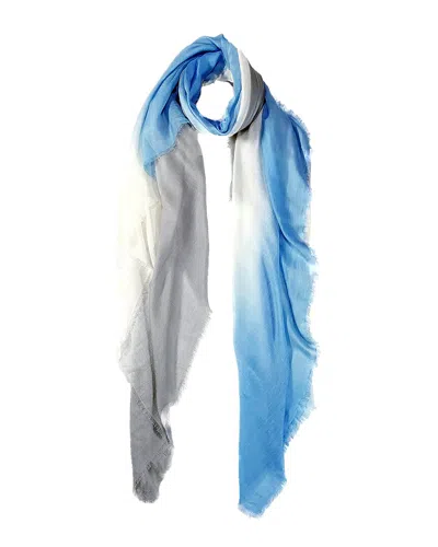 Blue Pacific Vintage Dip-dye Ombre Cashmere-blend Scarf In White