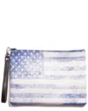 Blue Pacific Vintage Flag Canvas Wristlet In Blue