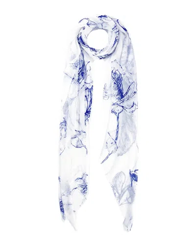 Blue Pacific Vintage Floral Sketch Scarf