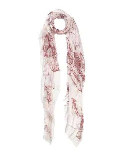 Blue Pacific Vintage Floral Sketch Scarf In Pink