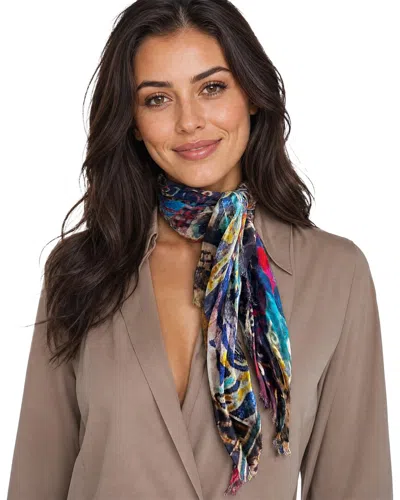 Blue Pacific Vintage Patchwork Silk-blend Neckerchief In Purple