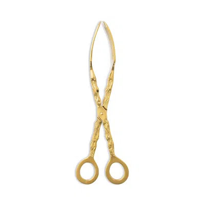 Blue Pheasant Arbor Polished Gold Tone Twig Serving Tongs, Set Of 2