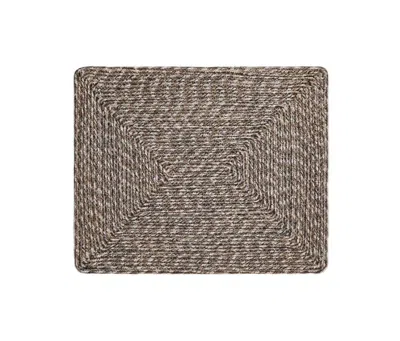Blue Pheasant Atticus Rectangular Espresso Placemat - Set Of 4 In Jute In Gray