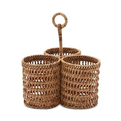 Blue Pheasant Carly Rattan Wine Holder In Brown