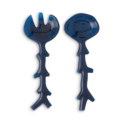Blue Pheasant Celina Serving Set In Cobalt