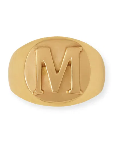 Blue Pheasant Clark Napkin Ring, Letter In Gold M