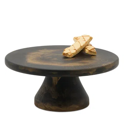 Blue Pheasant Hugo Black And Gold Swirled Large Cake Stand
