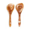 Blue Pheasant Laney 2 Piece Serving Set In Amber