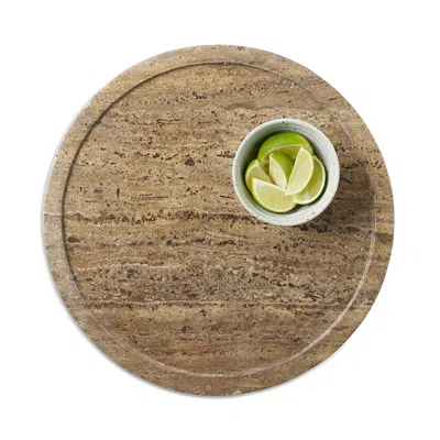 Blue Pheasant Laura Gray Travertine Lazy Susan
