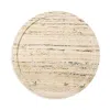Blue Pheasant Laura Gray Travertine Lazy Susan In Silver