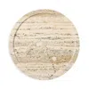 Blue Pheasant Laura Gray Travertine Lazy Susan In Silver