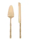 Blue Pheasant Liliana 2-piece Cake Serving Set In Gold