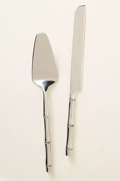 Blue Pheasant Liliana Cake Serve Set In Silver